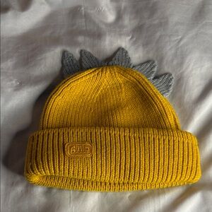 GAP Mustard and Gray Kids Dino Beanie
